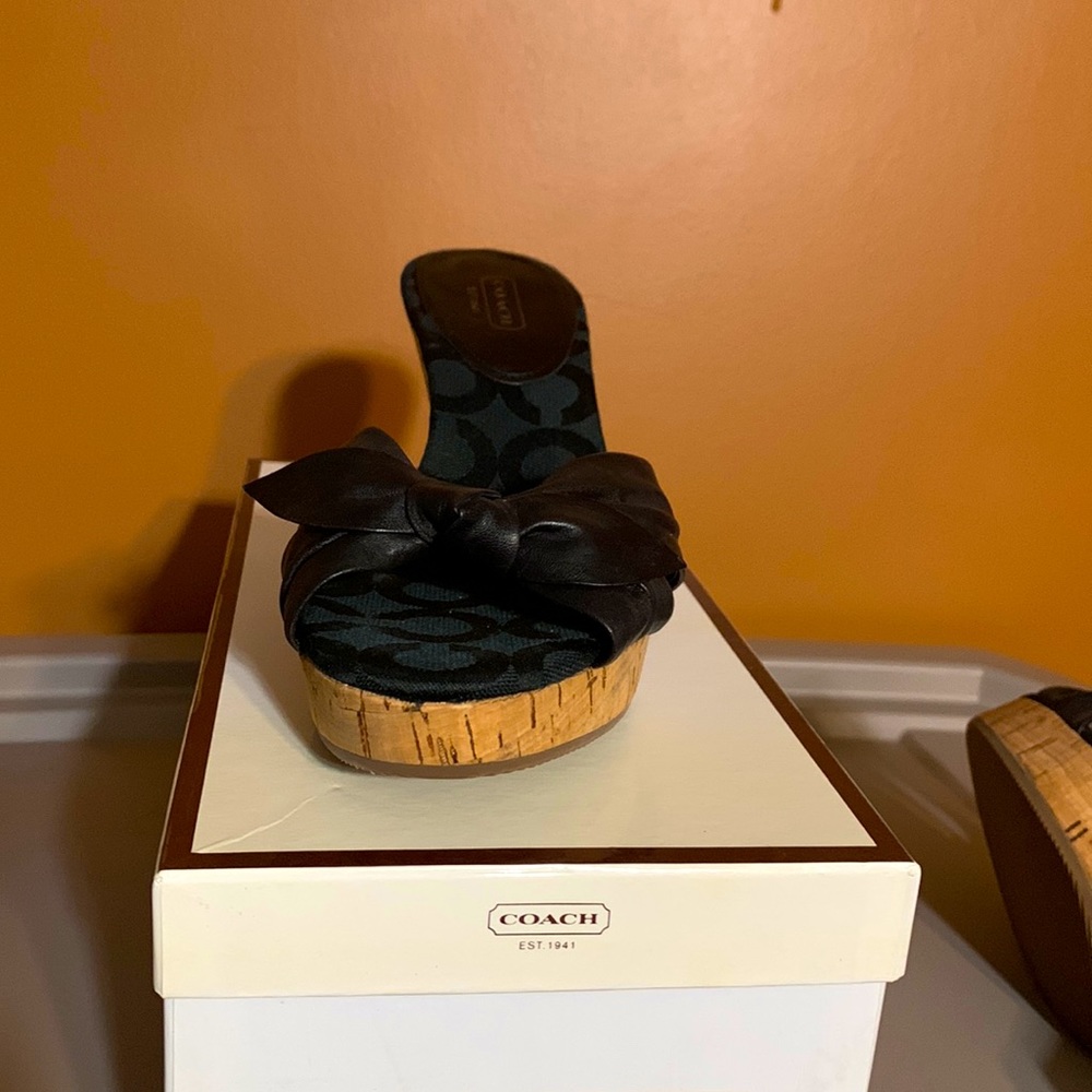 Never worn in the box Coach leather sandals!